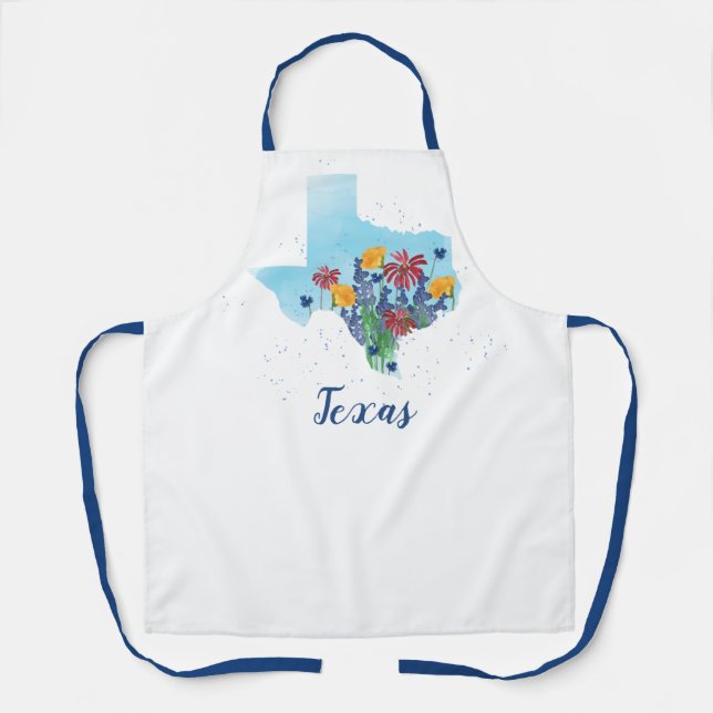 Texas Bluebonnet Wildflower Apron (Front)