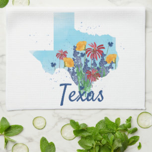 Texas Bluebonnet Wildflower Tea Towel