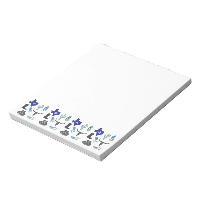 Texas Bluebonnets Blue flowers watercolor Notepad (Rotated)