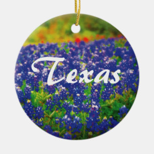 Texas Bluebonnets Ceramic Ornament