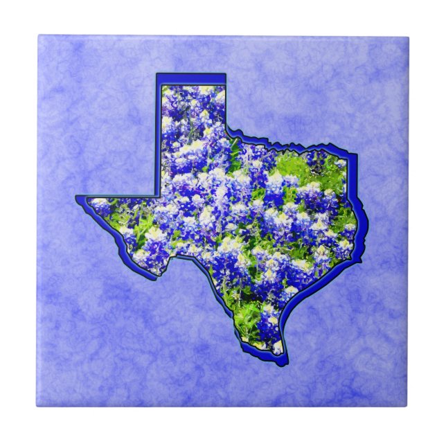 TEXAS BLUEBONNETS CERAMIC TILE (Front)