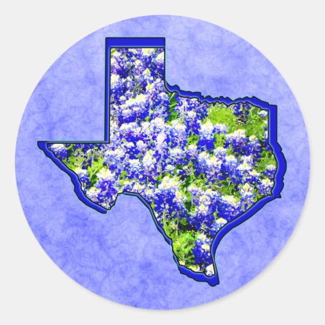 TEXAS BLUEBONNETS CLASSIC ROUND STICKER (Front)