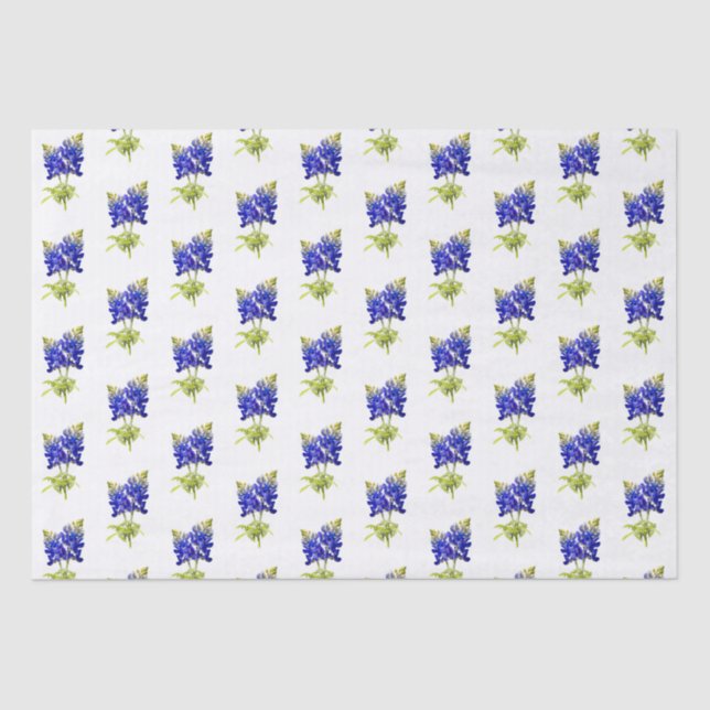 Texas Bluebonnets Flowers, Tissue Paper (Front)
