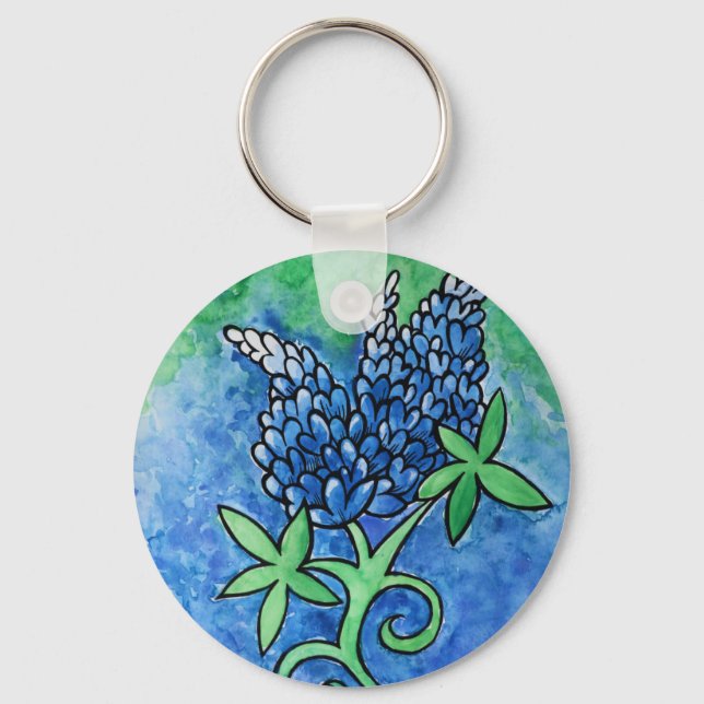 Texas Bluebonnets Key Ring (Front)