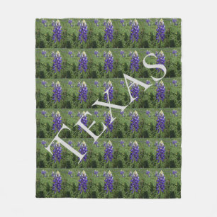 Texas Bluebonnets "Quilt" Fleece Blanket