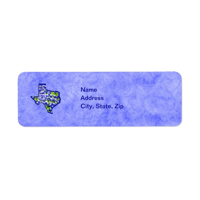 TEXAS BLUEBONNETS RETURN ADDRESS LABEL (Front)