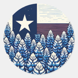 Texas Bluebonnets State Flag Texan Pride           Classic Round Sticker