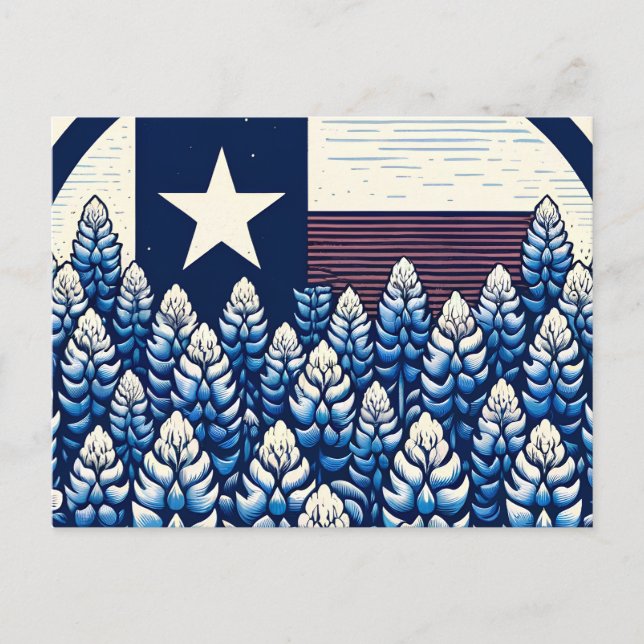 Texas Bluebonnets State Flag Texan Pride           Postcard (Front)