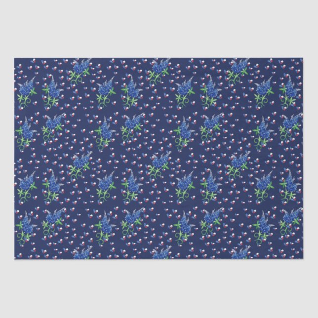 Texas Bluebonnets Texan Lone star state Tissue Paper (Front)