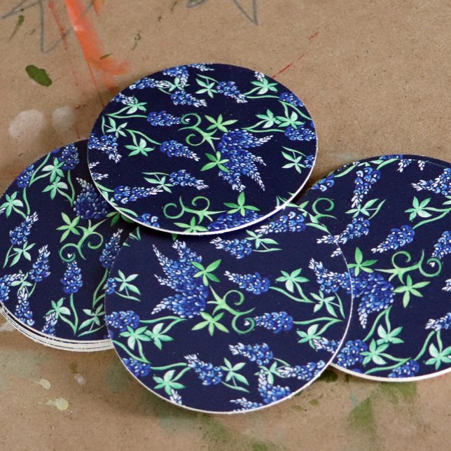Texas Bluebonnets Texan  Round Paper Coaster (Creator Uploaded)