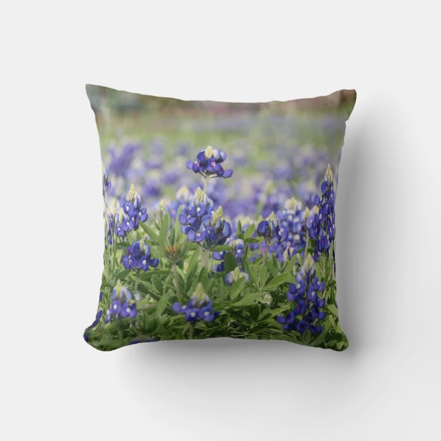 Texas Bluebonnets (Texas love!) Cushion (Front)