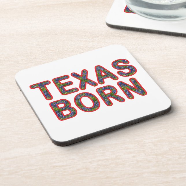 Texas Born Bluebonnet Coaster (Left Side)