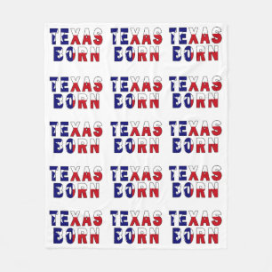 Texas Born Flag Fleece Blanket