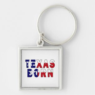 Texas Born Flag Key Ring