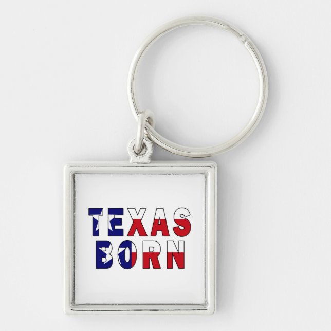 Texas Born Flag Key Ring (Front)