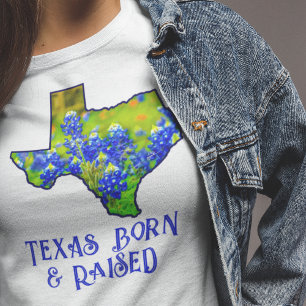Texas Born & Raised Bluebonnets State of Texas T-Shirt