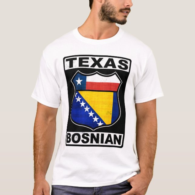 Texas Bosnian American T-Shirt (Front)
