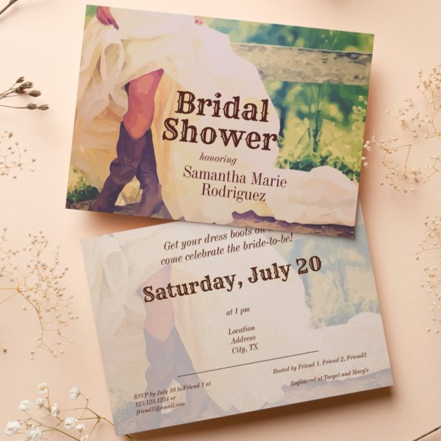Texas Bride in Boots Bridal Shower Invitation (Creator Uploaded)