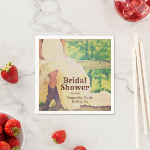 Texas Bride in Boots Bridal Shower Napkins