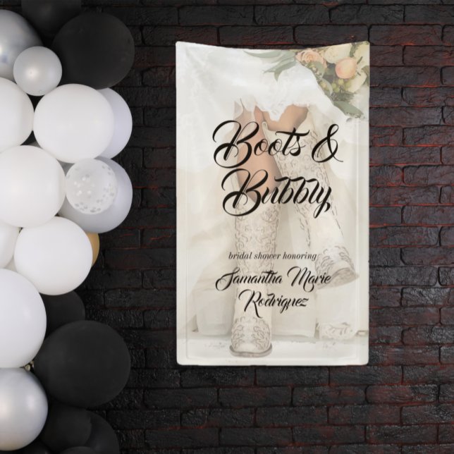 Texas Bride in Rhinestone Boots Bridal Shower Banner (Creator Uploaded)