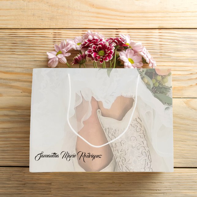 Texas Bride in Rhinestone Boots Bridal Shower Large Gift Bag (Creator Uploaded)