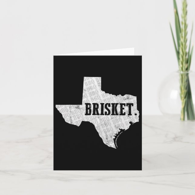 Texas Brisket Bbq And Pitmaster Tee  Card (Front)