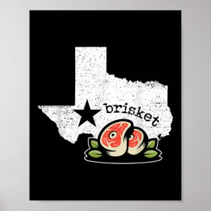 Texas Brisket Home State Love Funny Barbecue Beef Poster