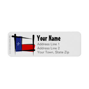 Texas Brush Flag Return Address Label