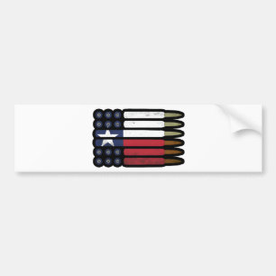 Texas Bullet Ammo Texan State Flag Bumper Sticker