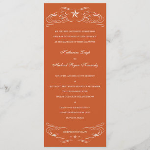 Texas Burnt Orange Lone Star Wedding Invitations