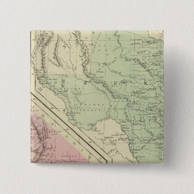 Texas, California 15 Cm Square Badge (Front)