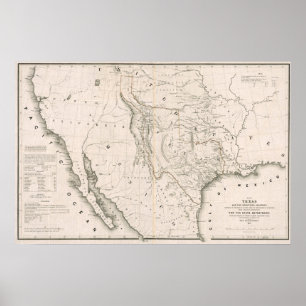 Texas California and Oregon, 1846 Poster