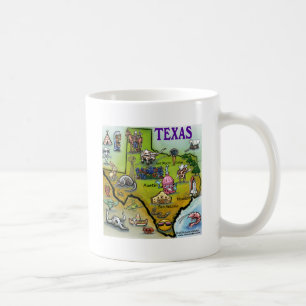 TEXAS Cartoon Map Coffee Mug
