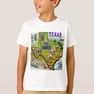 TEXAS Cartoon Map T-Shirt