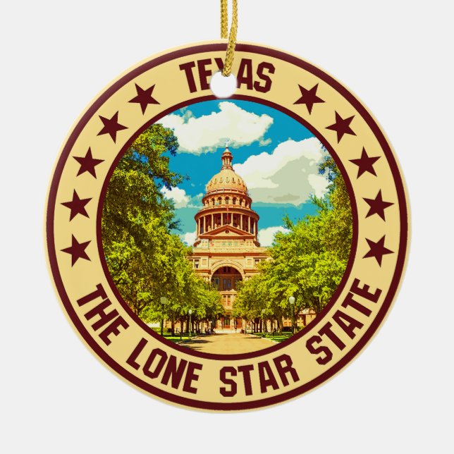 Texas                                              ceramic ornament (Front)