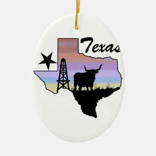 Texas Ceramic Tree Decoration