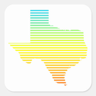 texas chill fade square sticker
