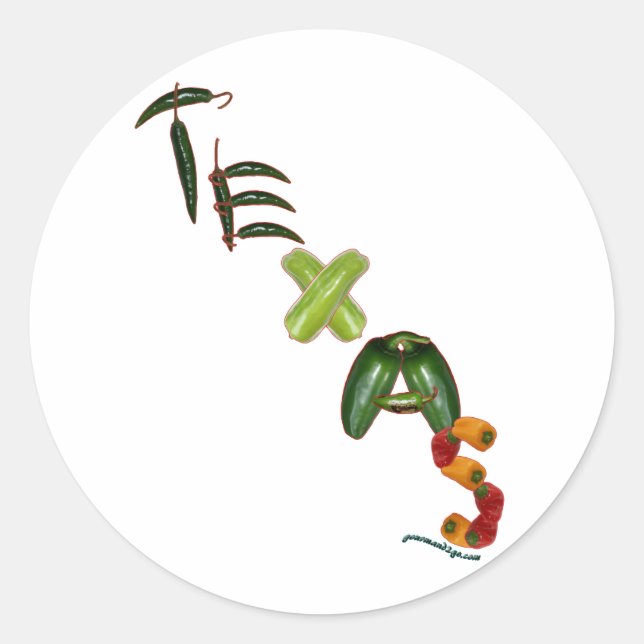 Texas Chilli Peppers Classic Round Sticker (Front)