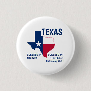 TEXAS Christian Scripture Blessed 3 Cm Round Badge
