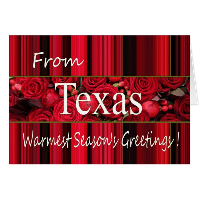 Texas  Christmas Card, state specific (Front Horizontal)