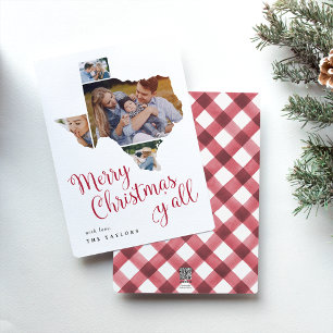 Texas Christmas   Home State Multi Photo Collage Holiday Card