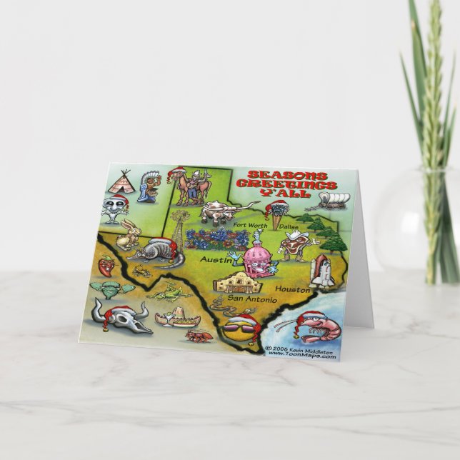 TEXAS Christmas Map Card (Front)