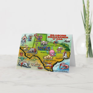 TEXAS Christmas Map Holiday Card