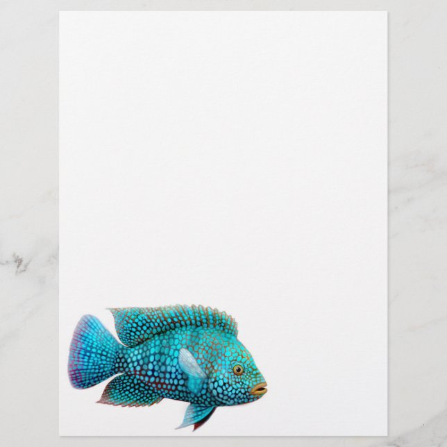 Texas Cichlid Fish Letterhead (Front)
