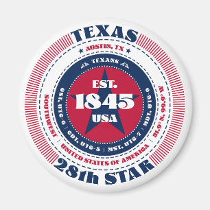 Texas Circle Typography Souvenir Magnet