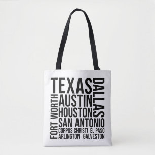 Texas Cities Word Art - Austin Travel Tote Bag