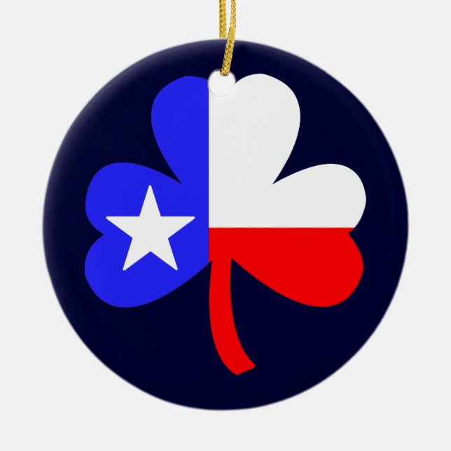 Texas Clover Ceramic Ornament (Front)