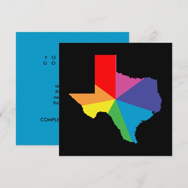 texas colour burst invitation (Front/Back)