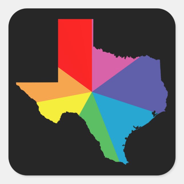 texas colour burst square sticker (Front)