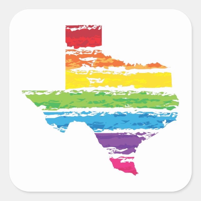 texas colour strokes square sticker (Front)